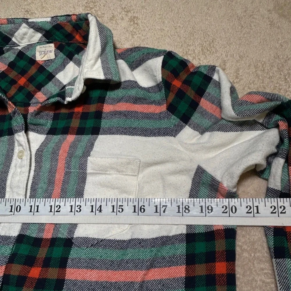 J.Crew The Perfect Shirt Womens L Flannel Plaid Cotton Button Down
